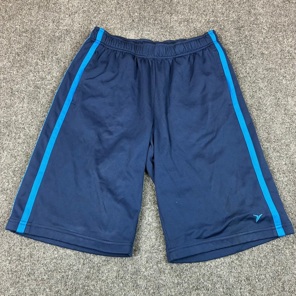 Old Navy Active Boys Navy Blue Mesh Athletic Shorts Side Stripe XL 14-16 Regular